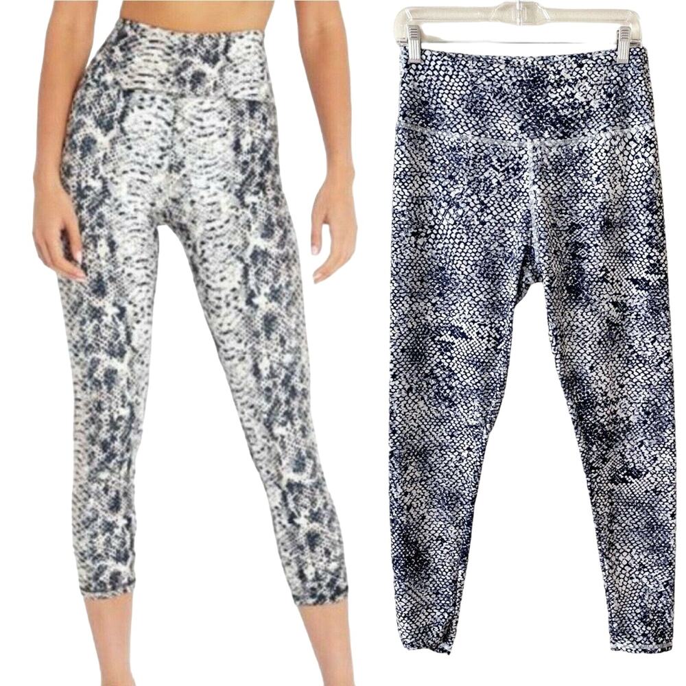 MARIKA High Rise Legging Women Snakeskin Printed Lux Black White Small EUC